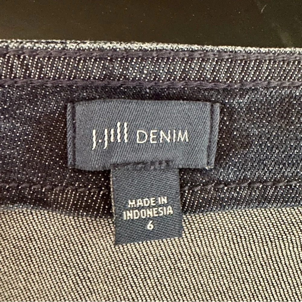 J. Jill Denim Mini Skirt with Front Fringe Size 6